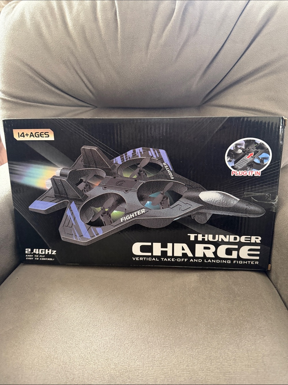 Thunder Charge Vertical Drone - Black & Purple